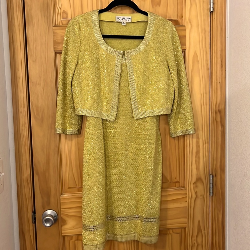 St John Gold Dress with cover